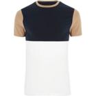 River Island Mens White And Colour Block Muscle T-shirt