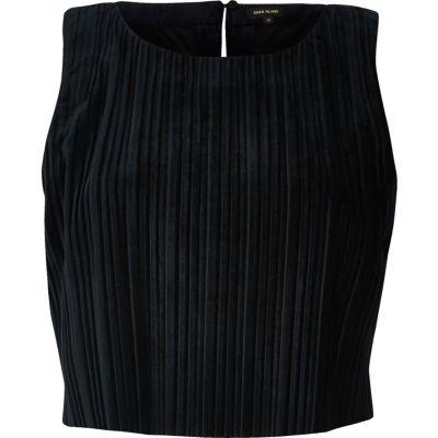 River Island Womens Sleeveless Velvet Crop Top