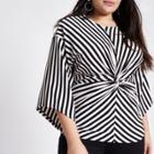 River Island Womens Plus Stripe Twist Front Kimono Top