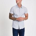 River Island Mens White Tile Print Muscle Fit Shirt