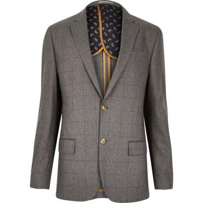 River Island Mens Check Tailored Blazer