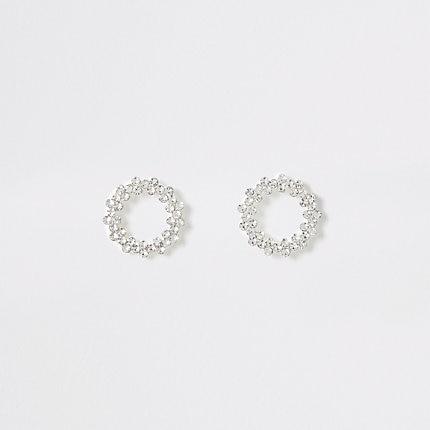 River Island Womens Silver Colour Open Circle Stud Earrings