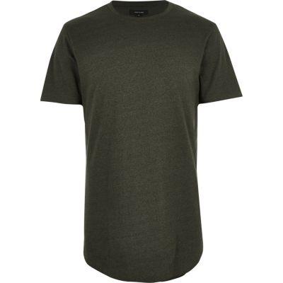 River Island Mens Longline Curved Hem T-shirt