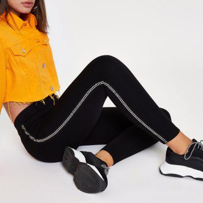 River Island Womens Chain Side Trim Leggings