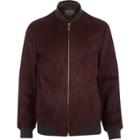 River Island Mens Faux-suede Bomber Jacket