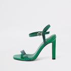 River Island Womens Snake Embossed Barely There Sandals