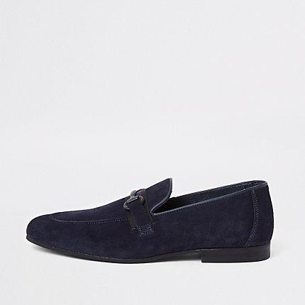 River Island Mens Suede Tape Suede Slim Loafer