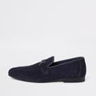River Island Mens Suede Tape Suede Slim Loafer