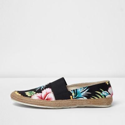 River Island Mens Floral Print Espadrille Plimsolls