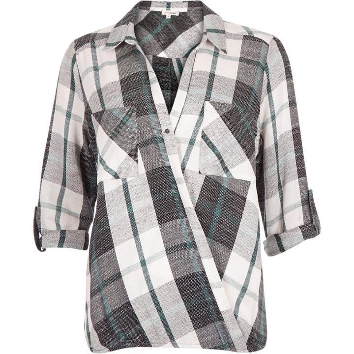 River Island Womens Wrap Check Blouse