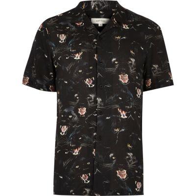River Island Mens Jaguar Print Soft Casual Shirt
