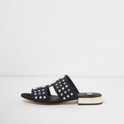 River Island Womens Faux Pearl Studded Mules