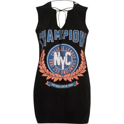 River Island Womens 'champions' Print Tie Neck Tank Top