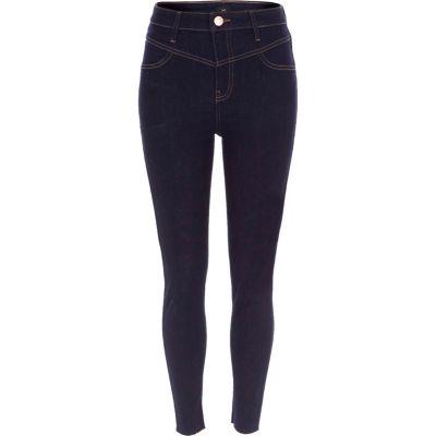 River Island Womens Raw Hem High Waisted Jeggings