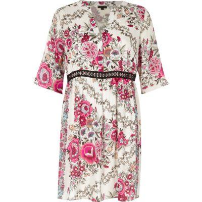 River Island Womens Petite Floral Print Smock Dress