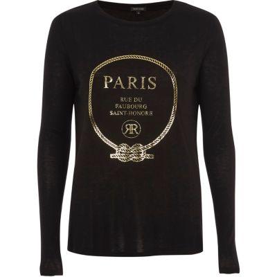River Island Womens 'paris' Foil Long Sleeve T-shirt