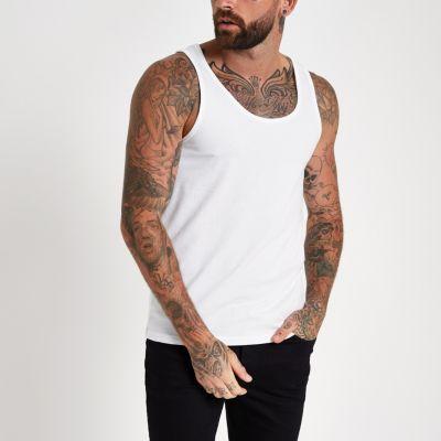 River Island Mens White Vest Multipack