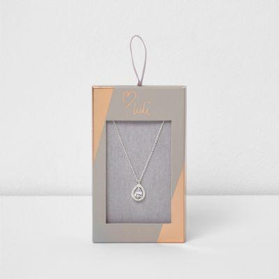River Island Womens Silver Tone Luli Teardrop Jewel Necklace