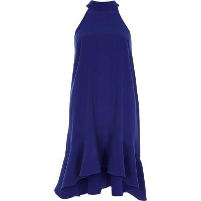 River Island Womens Bright High Neck Frill Swing Dress