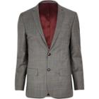 River Island Mens Window Check Skinny Suit Jacket