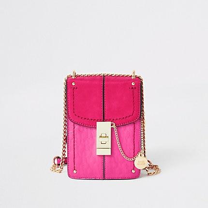 River Island Womens Ri Monogram Lock Front Cross Body Bag