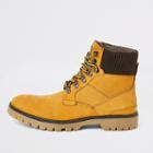 River Island Mens Mid Leather Lace-up Hiking Boots