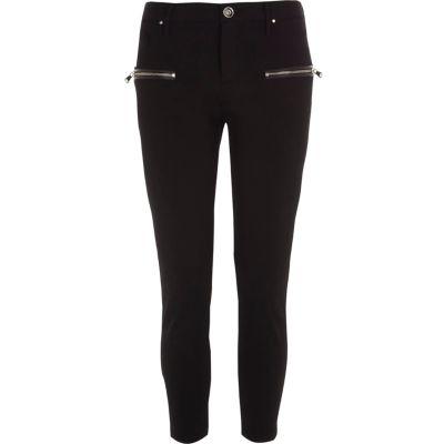 River Island Womens Petite Zip Detail Skinny Trousers