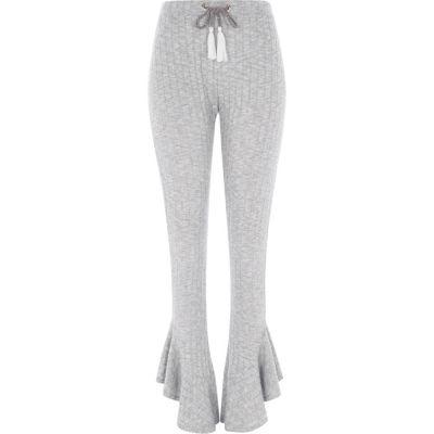 River Island Womens Rib Knit Flare Trousers