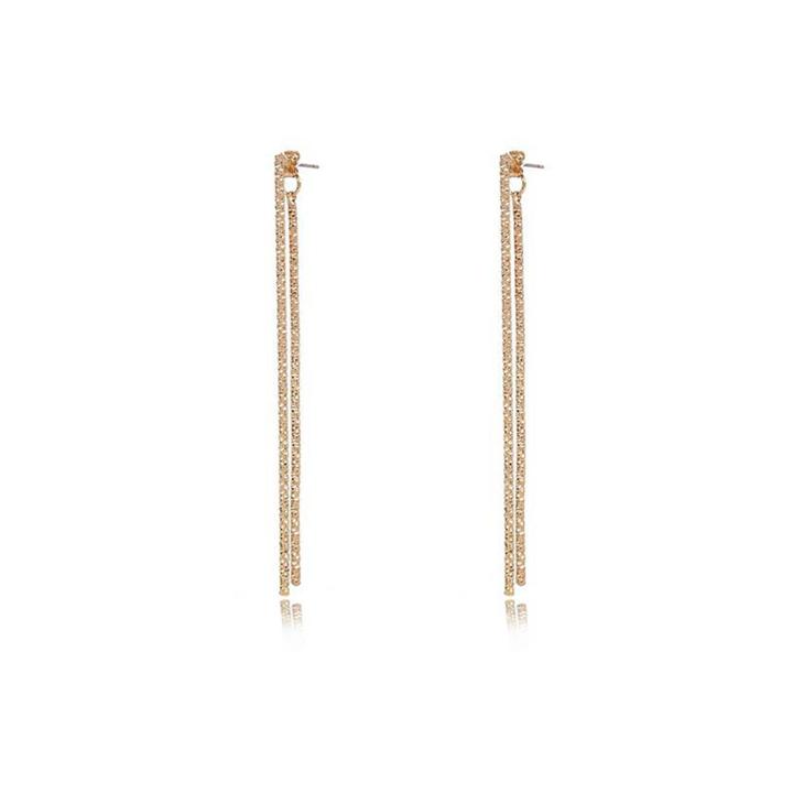 River Island Womens Gold Tone Bar Front And Back Earrings
