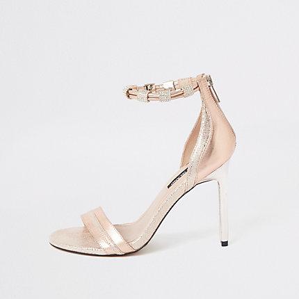 River Island Womens High Heel Diamante Ankle Strap Sandal