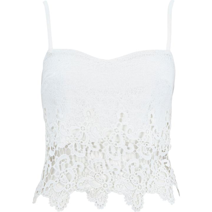 River Island Womens Crochet Zip Back Bralet