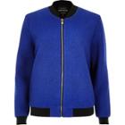 River Island Womens Wool Blend Bomber Jacket