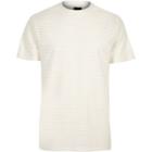 River Island Mens White Slim Fit Premium Stripe T-shirt