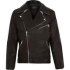 River Island Mens Leather-look Biker Jacket