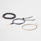 River Island Mens Bead And Gold Tone Bracelet Pack