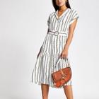 River Island Womens White Chain Print Midi Shirt Dress