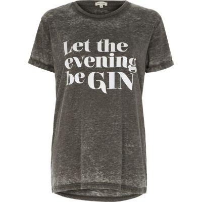 River Island Womens Evening Print Burnout Boyfriend T-shirt