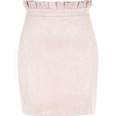River Island Womens Faux Suede Paperbag Mini Skirt