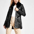 River Island Womens Faux Leather Utility Army Jacket