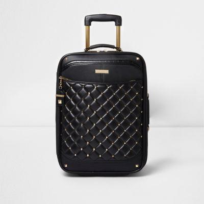 River Island Womens Quilted Studded Cabin Suitcase