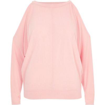 River Island Womens Blush Cold Shoulder Batwing Top