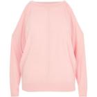 River Island Womens Blush Cold Shoulder Batwing Top