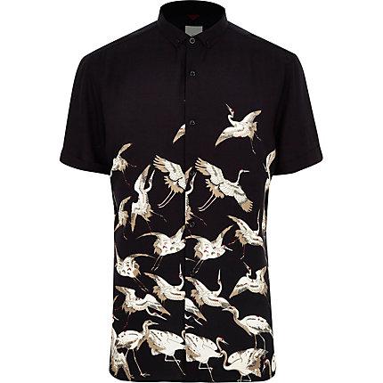 River Island Mens Big And Tall Crane Print Shirt