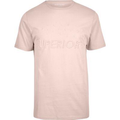 River Island Mens Slim Fit Embossed T-shirt