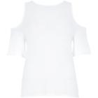 River Island Womens White Cold Shoulder Wrap Back Top