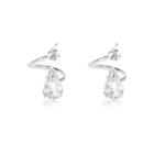 River Island Womens Silver Tone Teardrop Spiral Stud Earrings