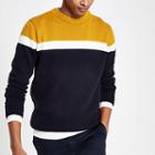 River Island Mens Soft Knit Slim Fit Blocked Sweater