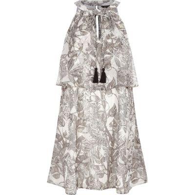 River Island Womens Floral Print Layered Shift Dress