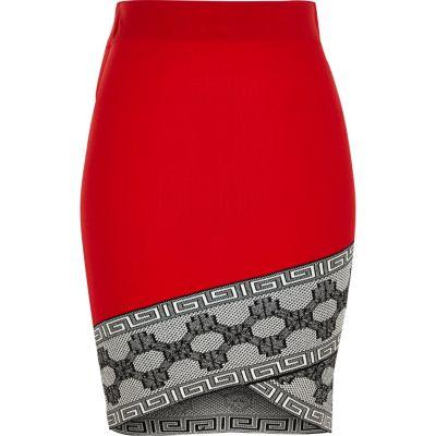 River Island Womens Contrast Trim Wrap Pencil Skirt