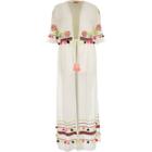 River Island Womens White Embellished Maxi Beach Cover Up